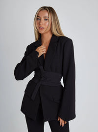 Camille | Chic And Refined Belted Luxe Blazer