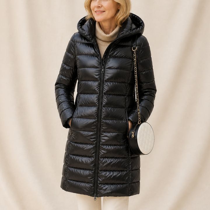 Veluna | Long Quilted Puffer Coat – Lightweight Warmth for Women