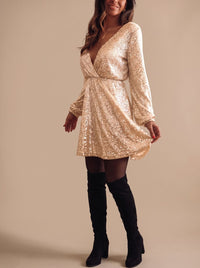 Valeria | Robe de soirée de Noël glamour portefeuille à sequins