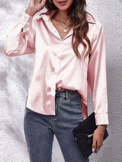 Liora | Silk Shirt – Elegant Long Sleeve Style for Women