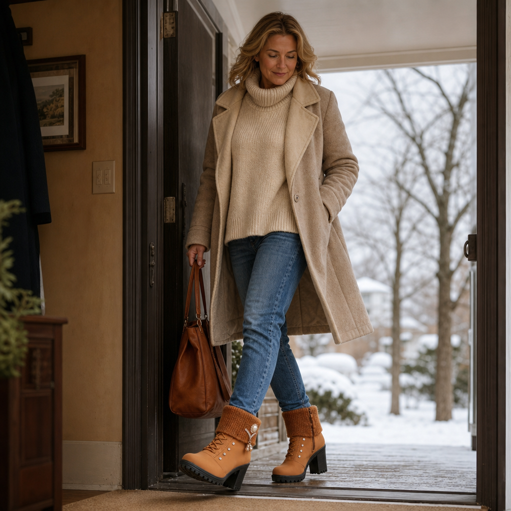 Wearbella | Fur-Lined Block Heel Boots – Cozy and Chic Design for Women