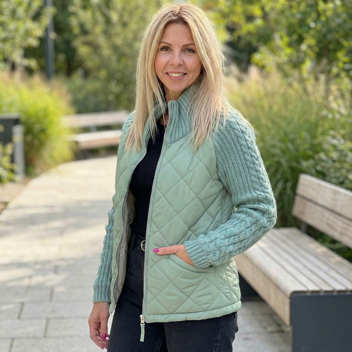 Quilora | Knitted Patchwork Puffer Jacket for Women