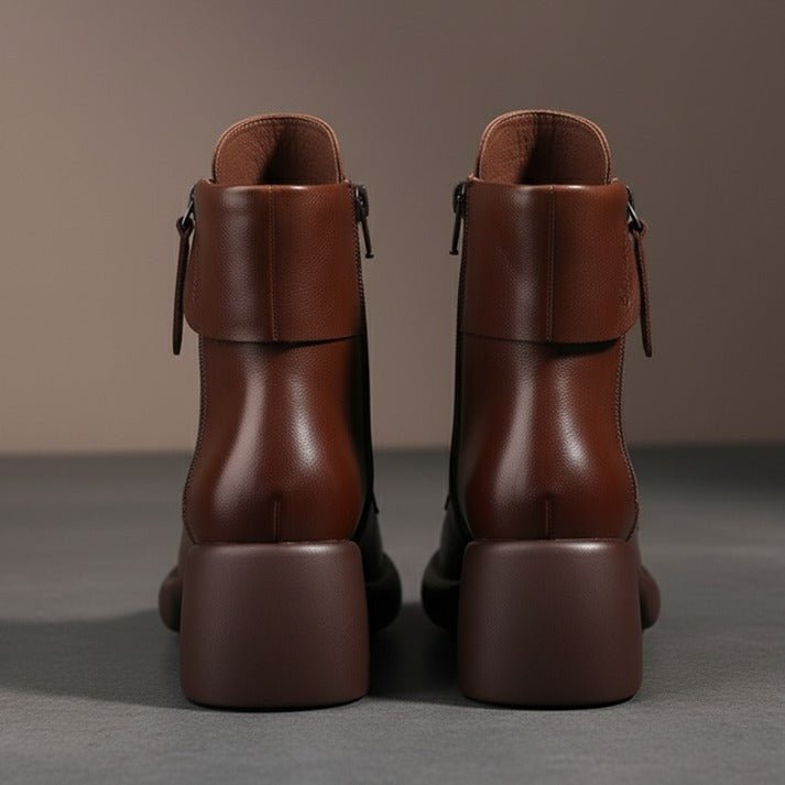 Vintara | Vintage Ankle Boots – Fleece Lined Comfort for Women