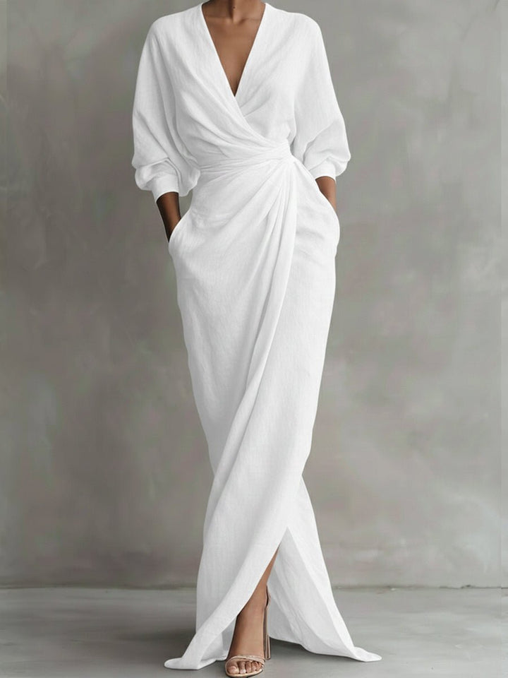 Rosalie | Elegant And Comfortable Long Sleeved Wrap Maxi Dress