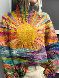 Emma | Farbenfroher und bequemer mehrfarbiger Rollkragenpullover