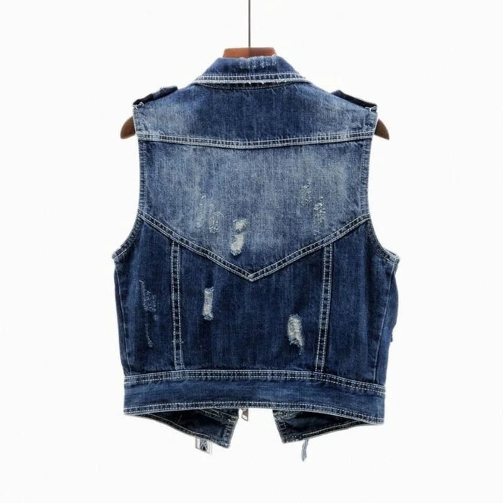 James | Vintage And Stylish Distressed Denim Vest