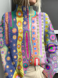 Isabella | Farbenfroher und gemütlicher bedruckter Rollkragenpullover