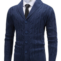 Ethan | Gilet classique en maille torsadée à col châle