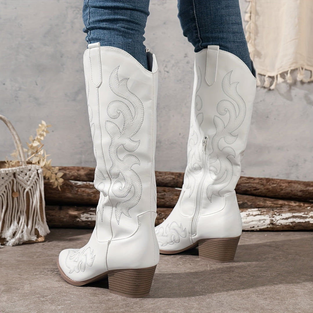 Stella | Elegant and Timeless Wide-Calf Cowboy Boots