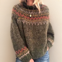 Ruby | Strickpullover mit Rollkragen und Retro-Wave-Muster