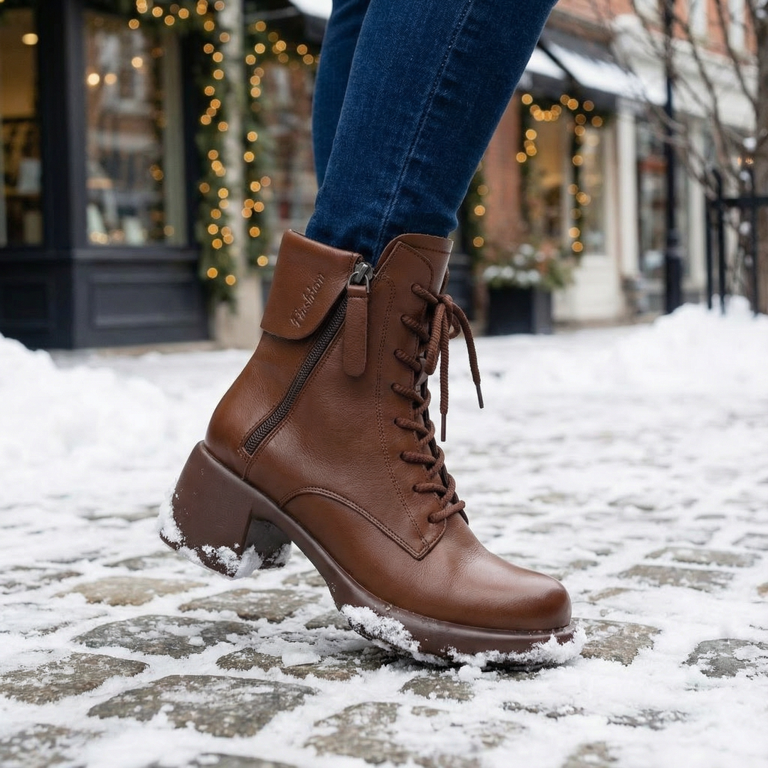 Vintara | Vintage Ankle Boots – Fleece Lined Comfort for Women