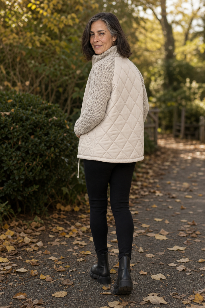 Knitpuff | Knit-Panel Quilted Puffer Jacket for Women