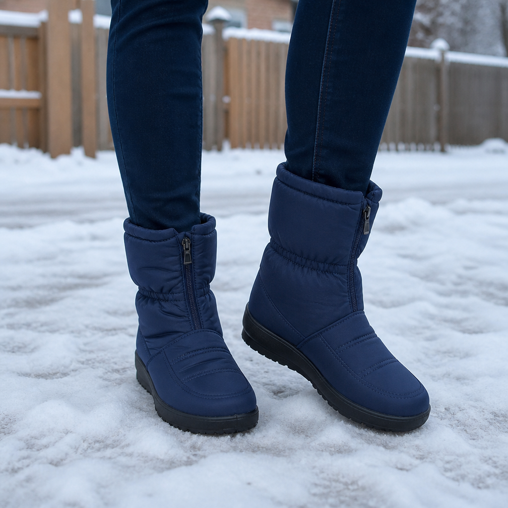 Frostbella | Snow Boots – Quilted Zip-Up Style for Women