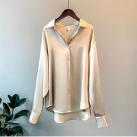 Amelia | Elegant And Luxurious Silk Blend Long Sleeve Shirt