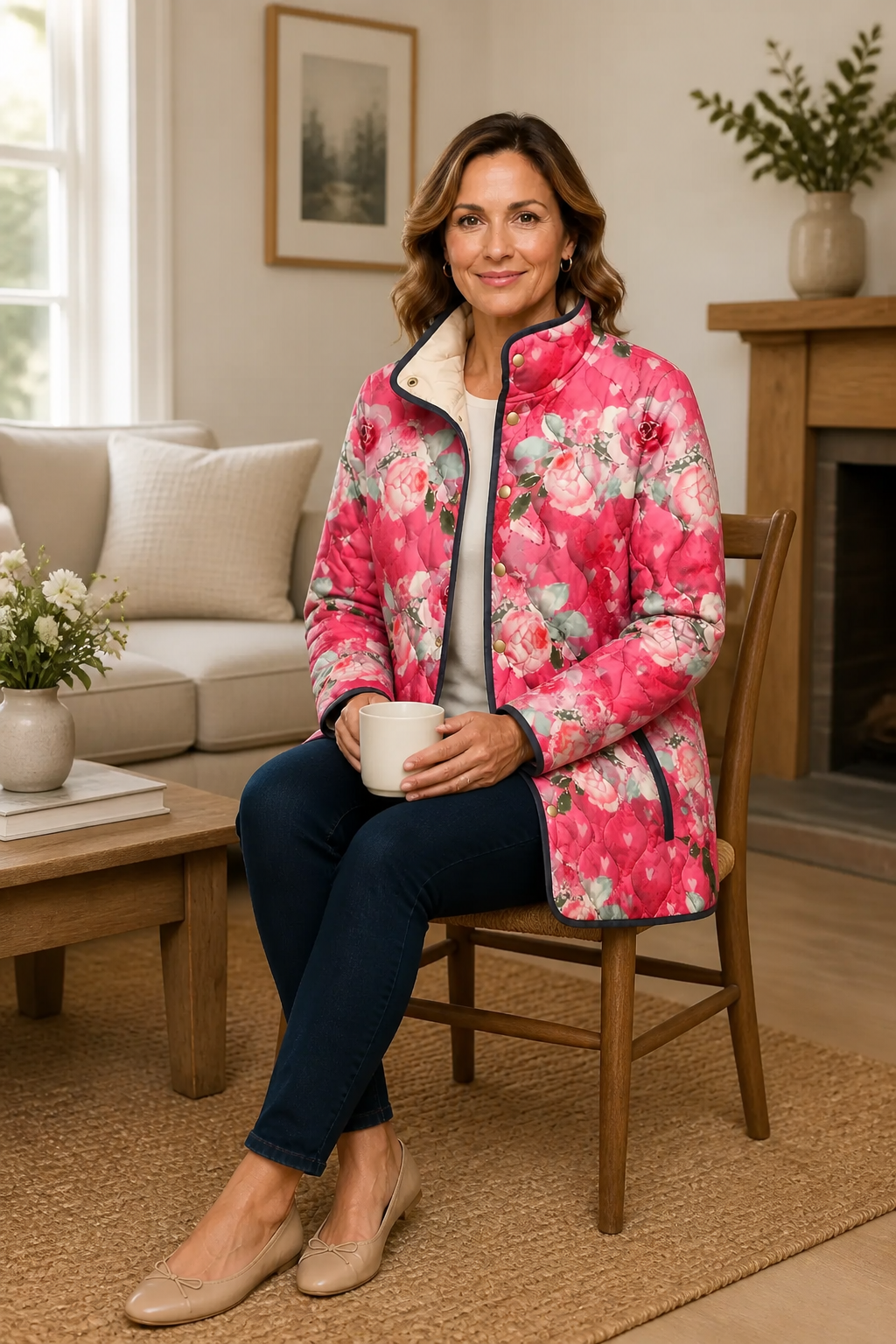 Wearbella | Floral Print Quilted Puffer Jacket