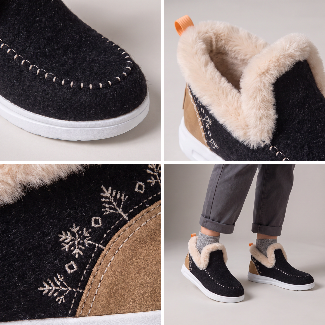 Stitcher | Winter Slip-On Boots – Cozy Fleece-Lined Style for Women