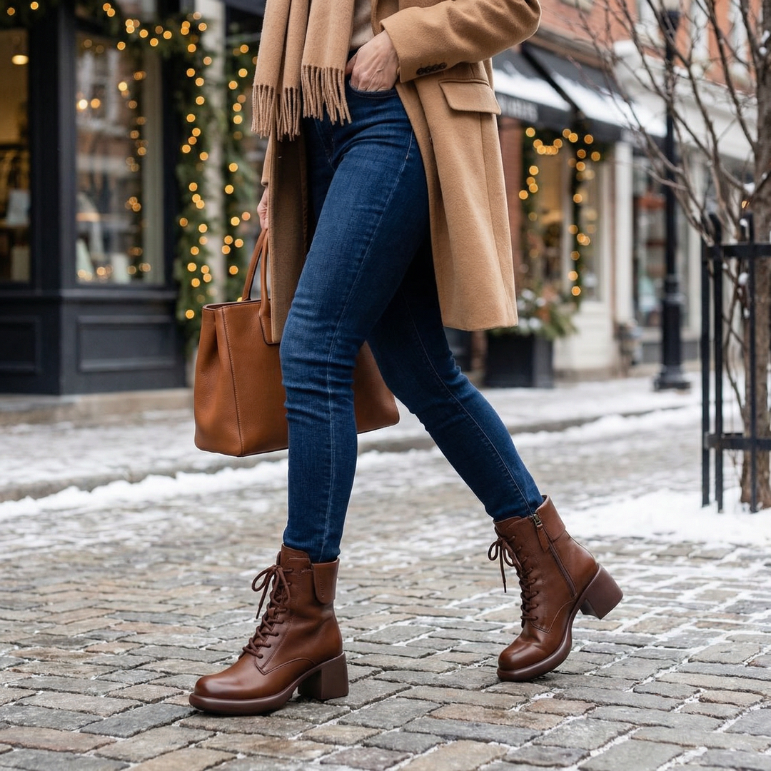 Vintara | Vintage Ankle Boots – Fleece Lined Comfort for Women
