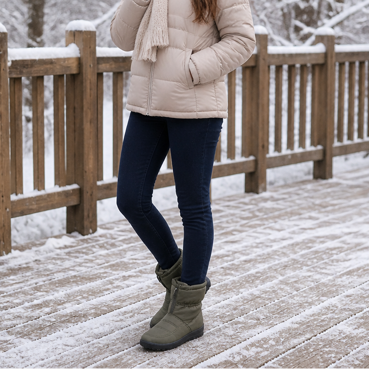 Frostbella | Snow Boots – Quilted Zip-Up Style for Women