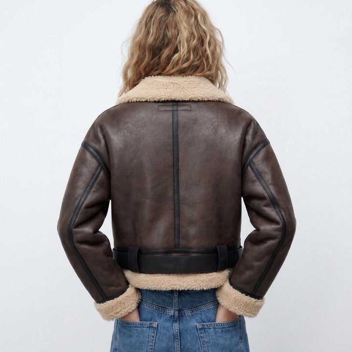 Elfriede | Bomber Jacket – Luxurious Reversible Shearling Design for Women