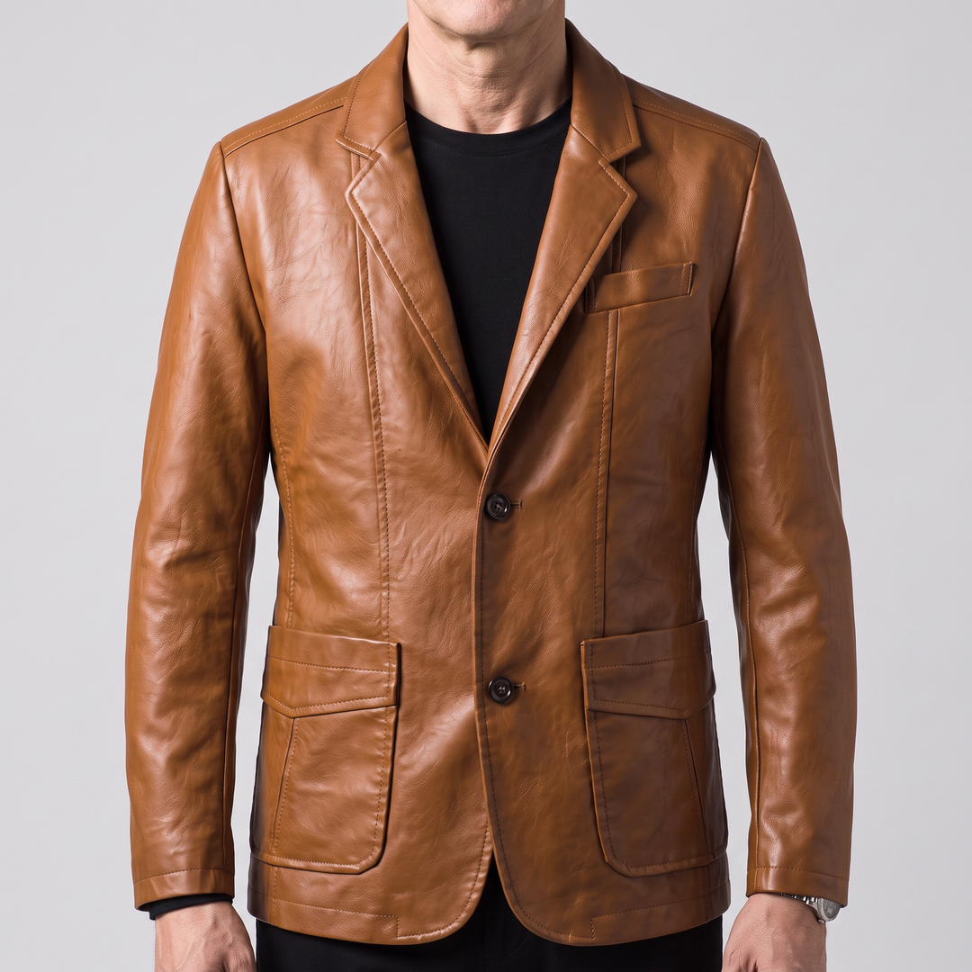 Alessandro | Leather Blazer – Classic Tailored Style for Men