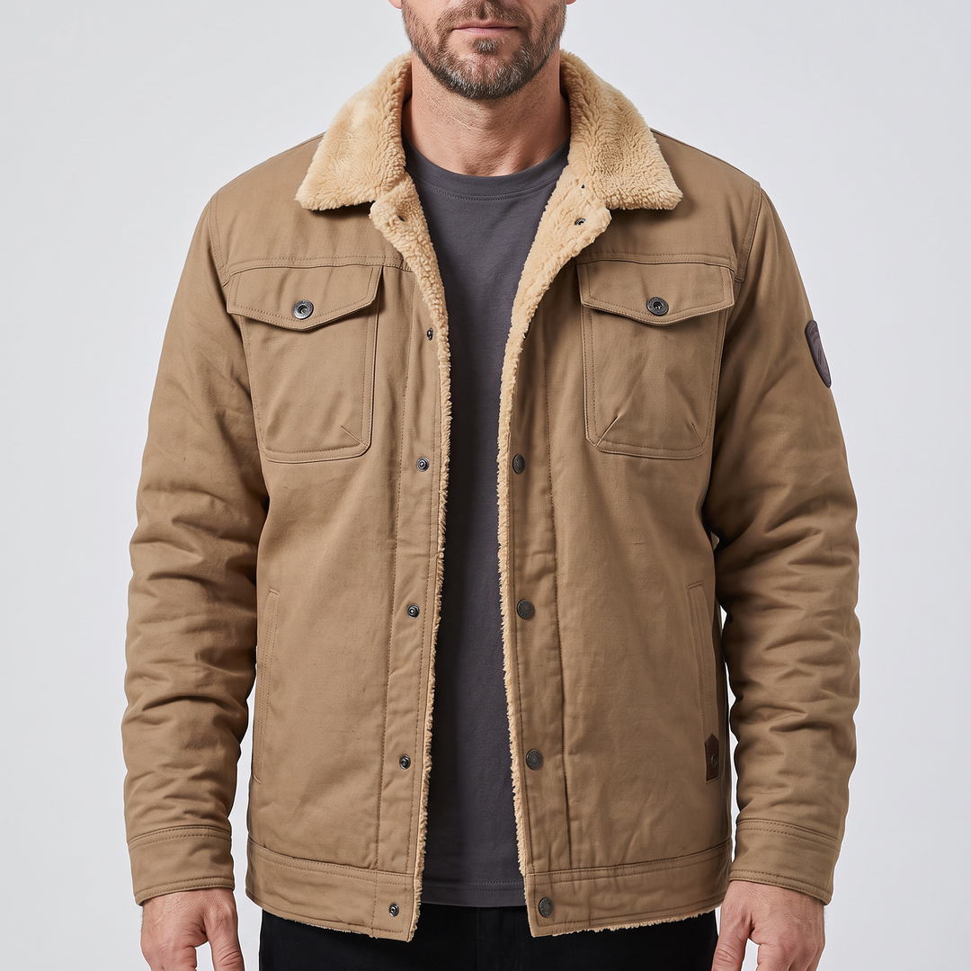 Caden | Fleece Bomber Jacket for Men – Cozy Rugged Design