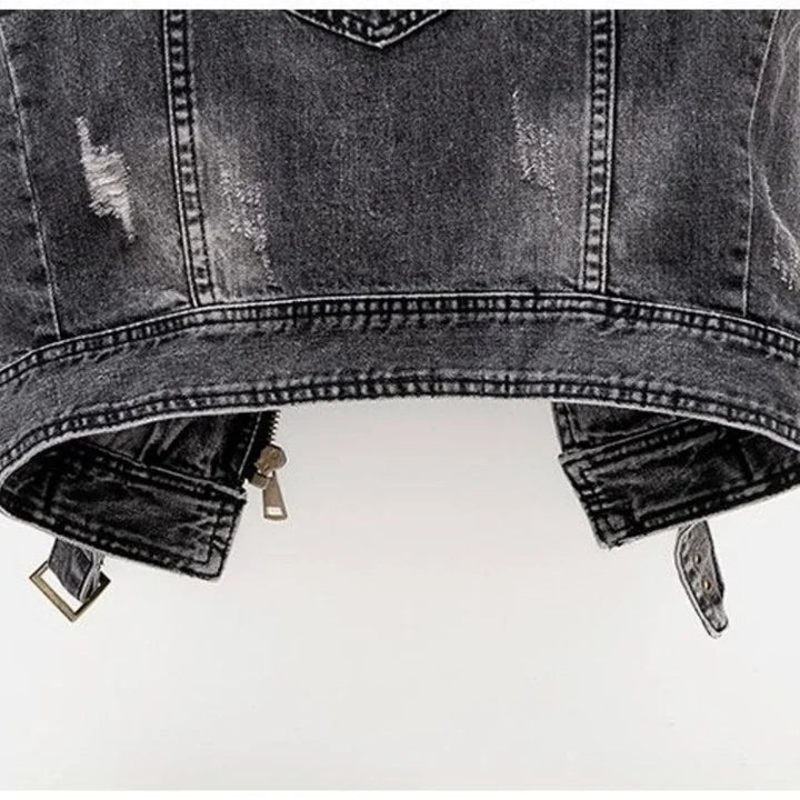 James | Vintage And Stylish Distressed Denim Vest