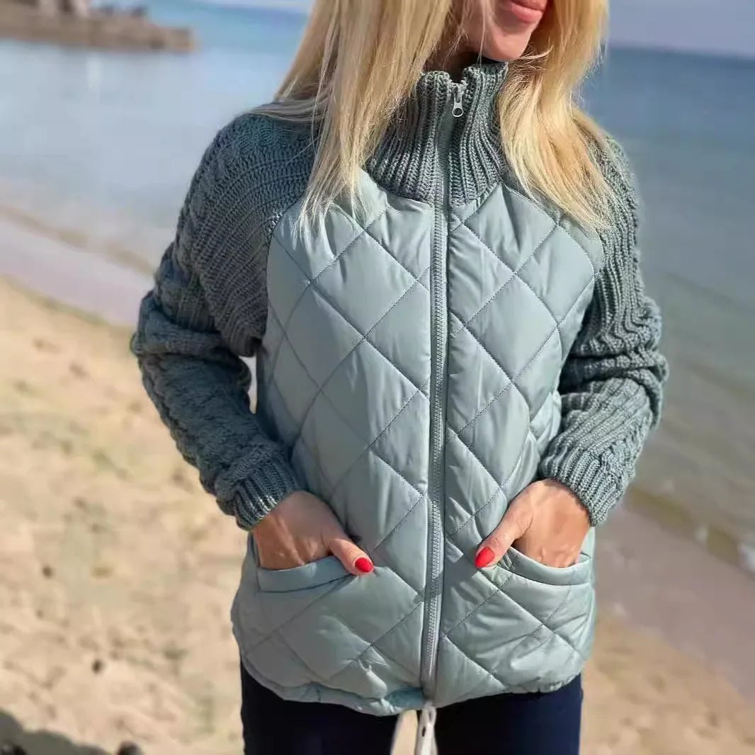 Quilora | Knitted Patchwork Puffer Jacket for Women