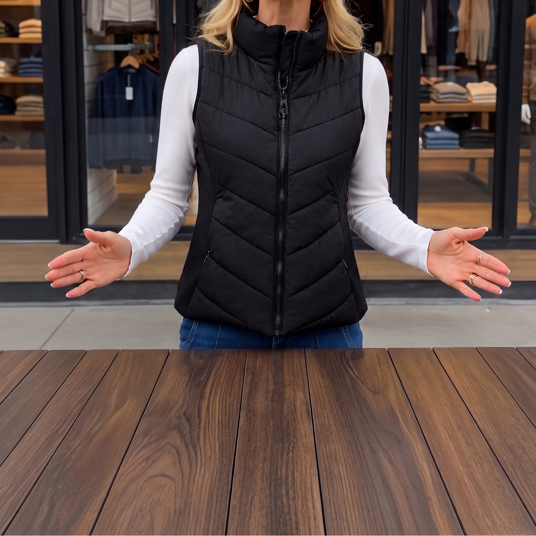 Layerly | Quilted Puffer Vest – Stand Collar Style for Women