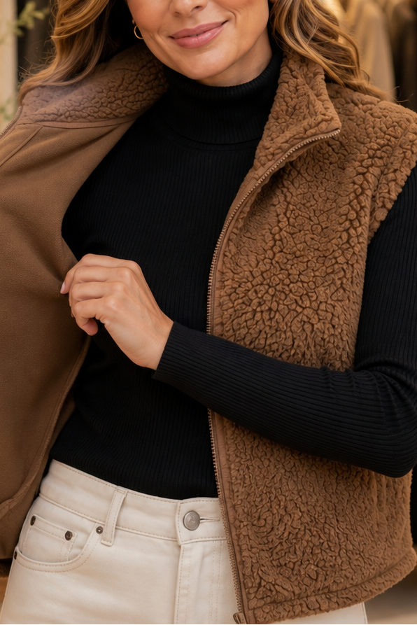 Wearbella | Puffer Vest with Stand Collar – Thermal Layer for Women