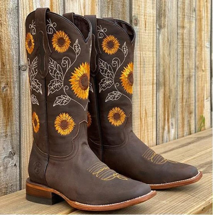 Rosalie | Bottes de cowboy élégantes et éclatantes à motif floral