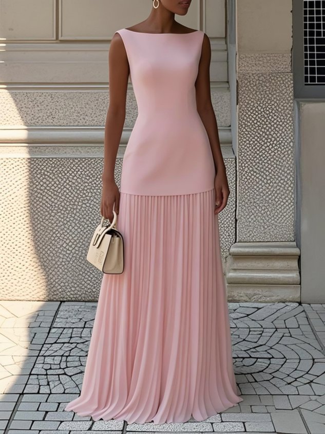 Eliza | Pleated Maxi Dress – Graceful Elegant Style for Women
