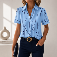 Nora | Edle Kurzarmbluse mit abstraktem Print