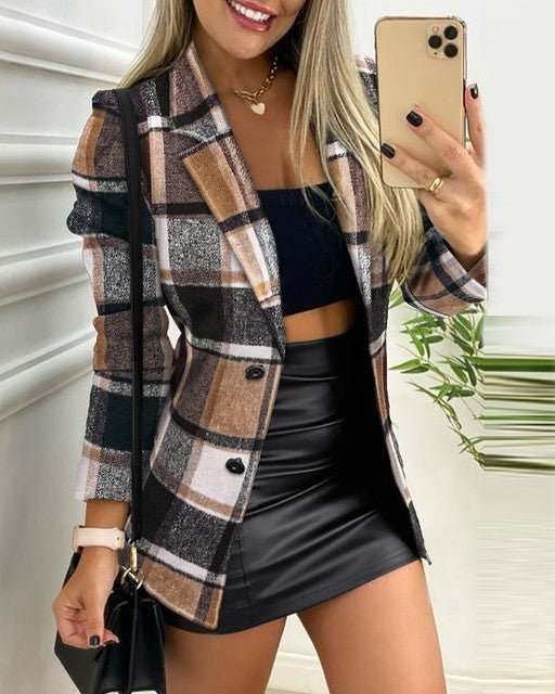 Laura | Blazer chic ed elegante con stampa a quadri