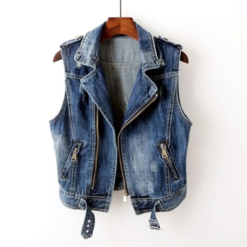 James | Vintage And Stylish Distressed Denim Vest