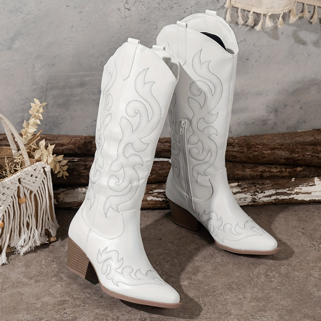 Stella | Elegant and Timeless Wide-Calf Cowboy Boots