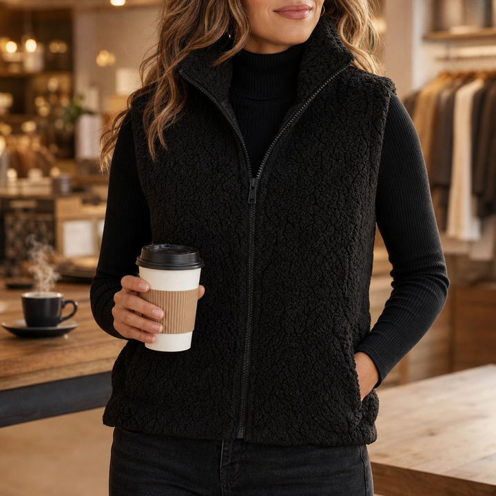 Wearbella | Puffer Vest with Stand Collar – Thermal Layer for Women