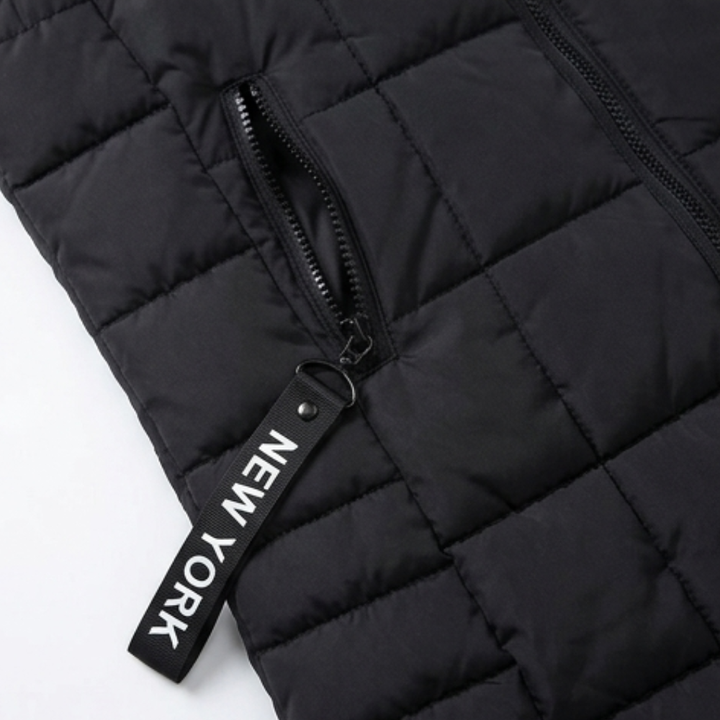 Covara | Long Quilted Puffer Vest with Hood for Women