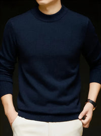 Benedict | Strukturierter Strickpullover mit Stehkragen und geradliniger Passform