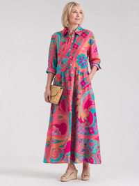 Nora | Robe midi imprimée éclatante et polyvalente