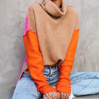 Sophie | Kuscheliger und stilvoller Rollkragenpullover mit Color-Blocking
