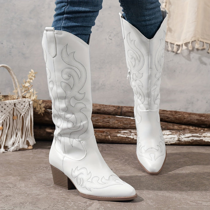 Stella | Elegant and Timeless Wide-Calf Cowboy Boots