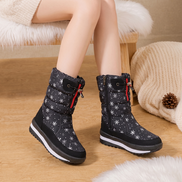 Frostelle | Snowflake-Print Winter Boots for Cozy Feet