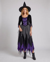 Katharina | Halloween-Hexenkostüm aus Tüll im traditionellen Stil mit Schnürung