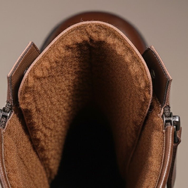 Vintara | Vintage Ankle Boots – Fleece Lined Comfort for Women