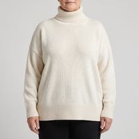 Angelika | Pull oversize décontracté à col roulé en cachemire