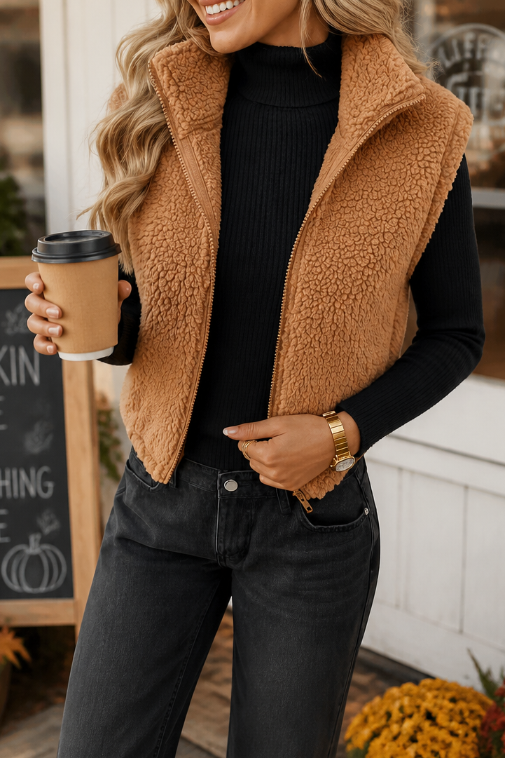 Wearbella | Puffer Vest with Stand Collar – Thermal Layer for Women