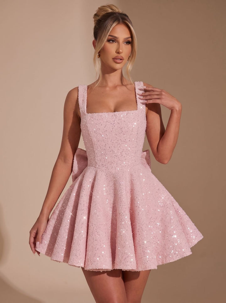 Victoria | Sequin Fit-and-Flare Christmas Party Dress – Bold Style for Women