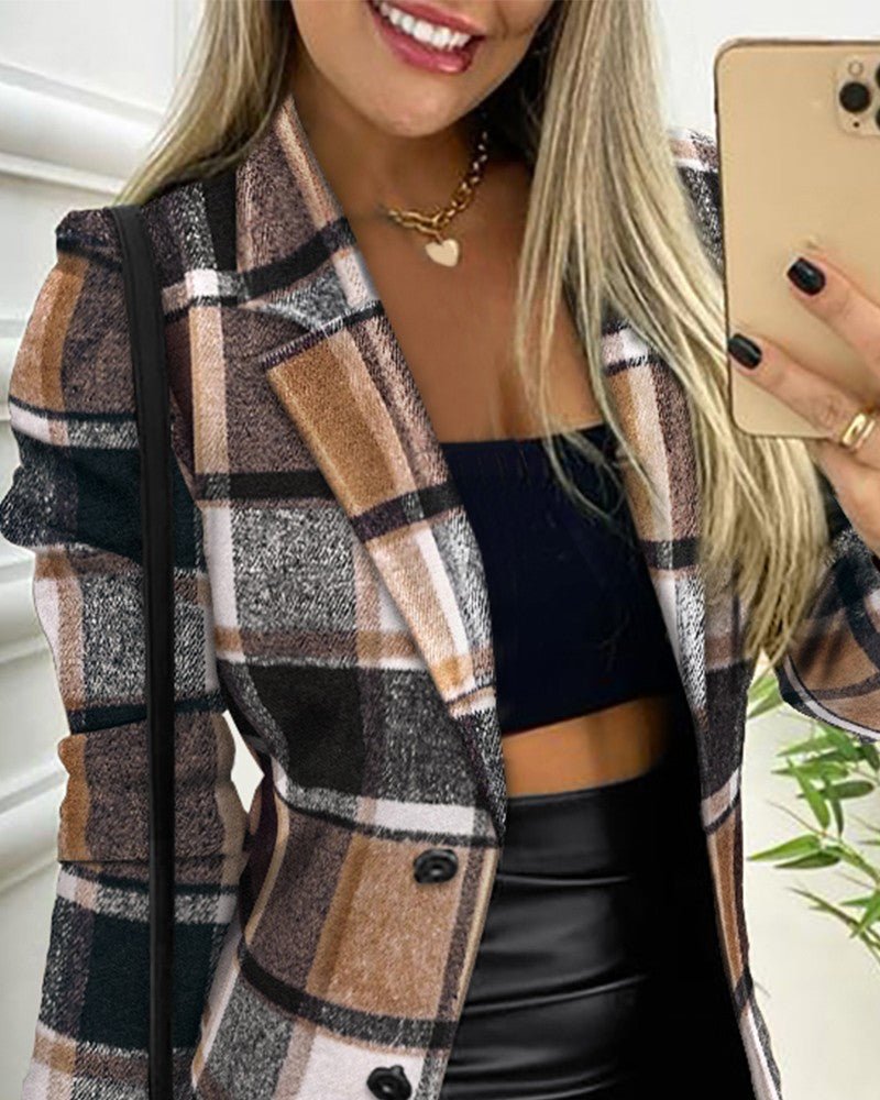 Laura | Blazer chic ed elegante con stampa a quadri