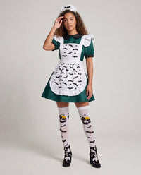 Maren | Vestito da cuoca vampira di Halloween con grembiule ad ali di pipistrello