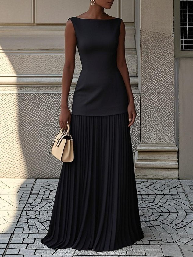 Eliza | Pleated Maxi Dress – Graceful Elegant Style for Women